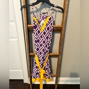 Mudpie purple and gold dress